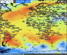 luchtdrukverdeling op de Atlantische Oceaan